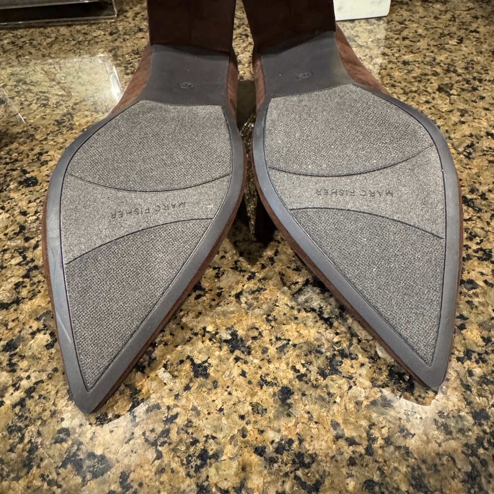 Chocolate Suede Pumps by Marc Fisher - Picture 6 of 7